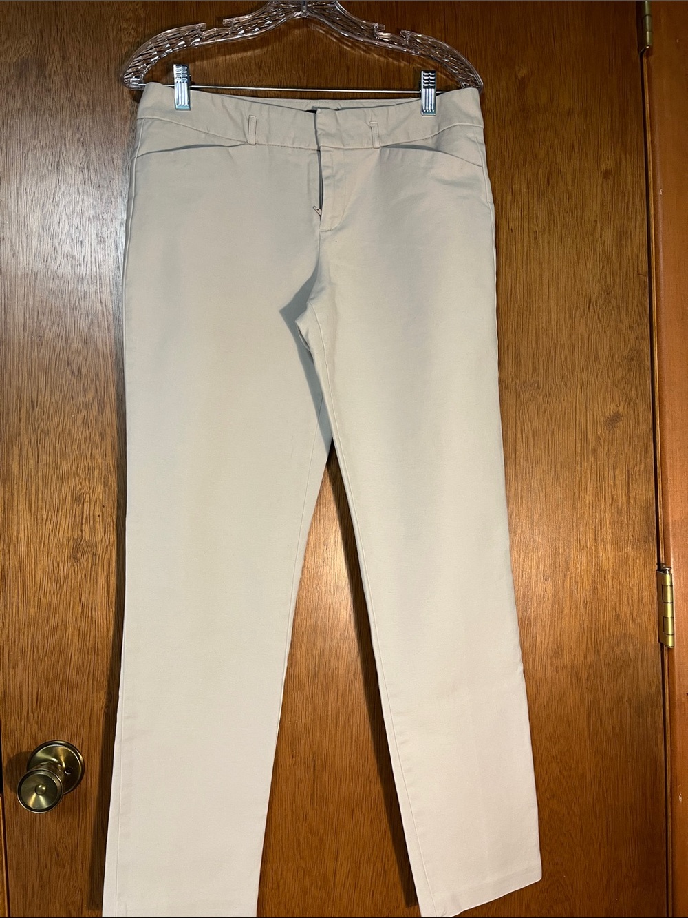 DKNY Women's Light Beige Slim Chinos